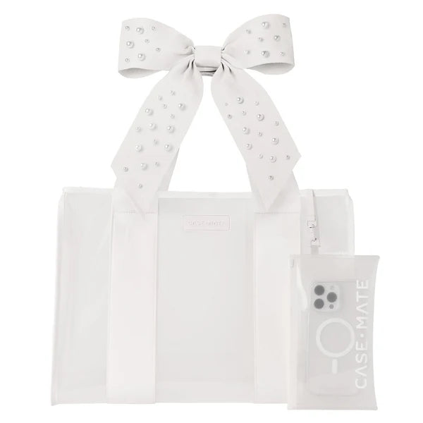 Ivory Pearl Bow Jelly Tote