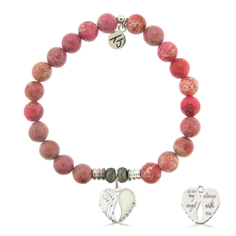 Stone Bracelet with My Angel Sterling Silver Charm