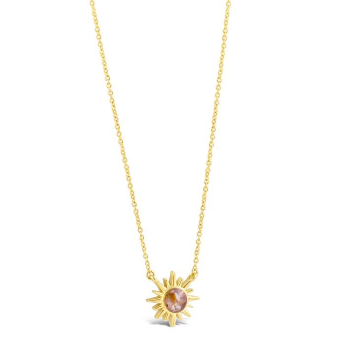 14K  Gold Vermeil Delicate Sunburst Necklace