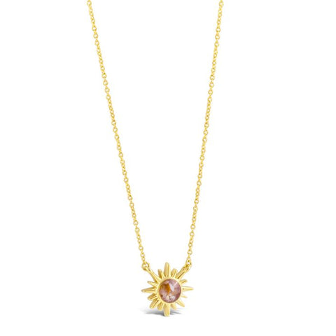 14K  Gold Vermeil Delicate Sunburst Necklace