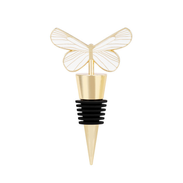 Cream & Gold Butterfly Bottle Stopper