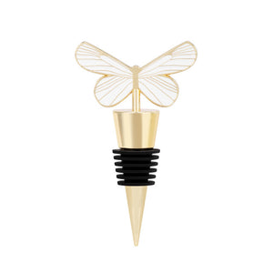 Cream & Gold Butterfly Bottle Stopper