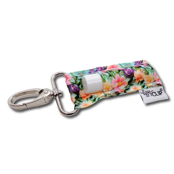 Aqua Floral LippyClip Lip Balm Holder