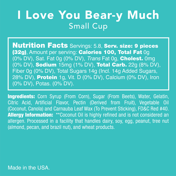 I Love You Bear-y Much Gummy Candies 6.5oz