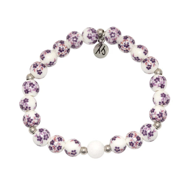Floral Moments Bracelet Painted Porcelain Beads