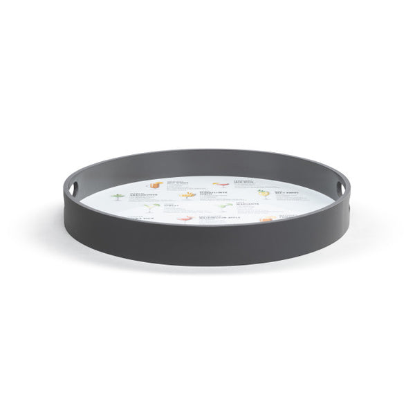 Cocktail Calendar Round Serve Tray