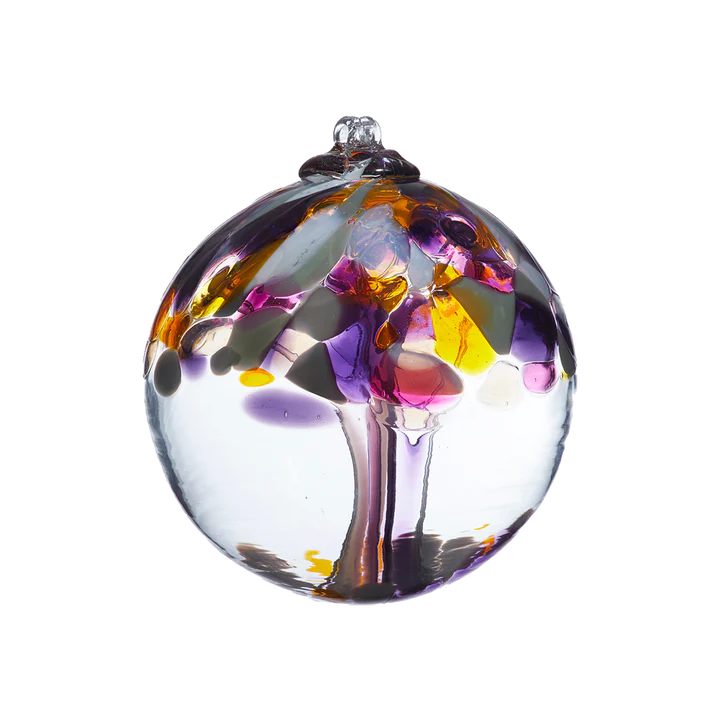 Tree of Grandparents Orb Art Glass Ornament 6"