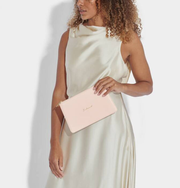 Bridal Sentiment Pouch 'Bridesmaid' in Light Pink