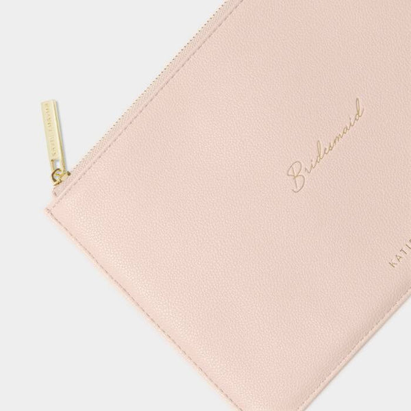 Bridal Sentiment Pouch 'Bridesmaid' in Light Pink