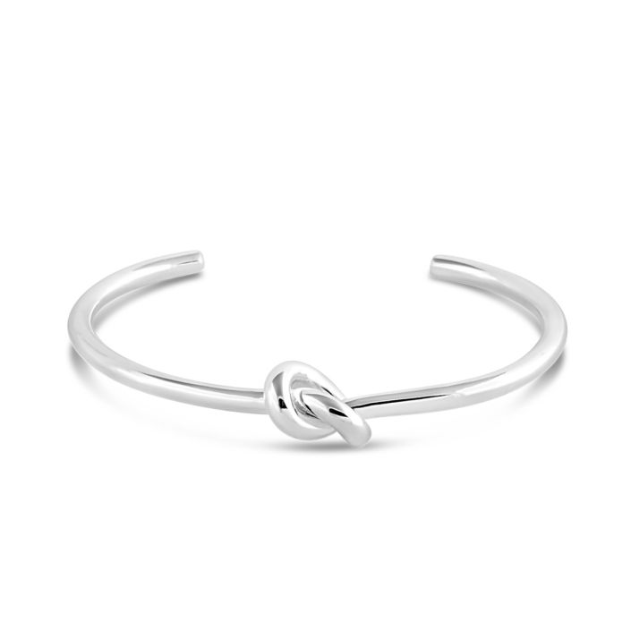 Knot Cuff Bracelet Silver Plated