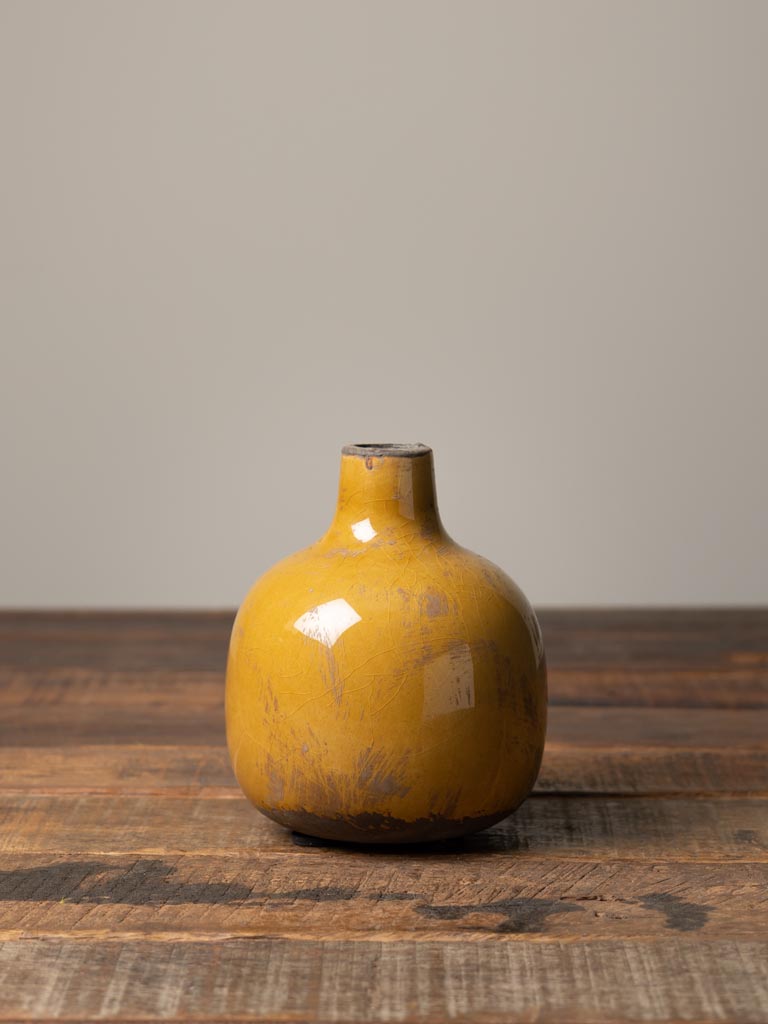 Medium Ceramic Vase Mustard 5"