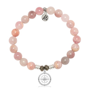 Stone Bracelet with Compass Rose Sterling Silver Charm