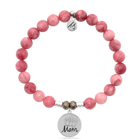 Stone Bracelet with Mom Crown Sterling Silver Charm