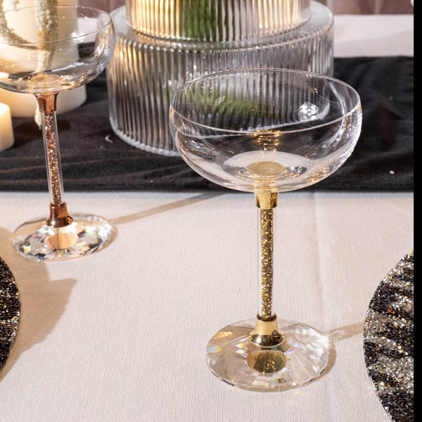 Vetrina Stem Coupe Glass Gold Set of 2