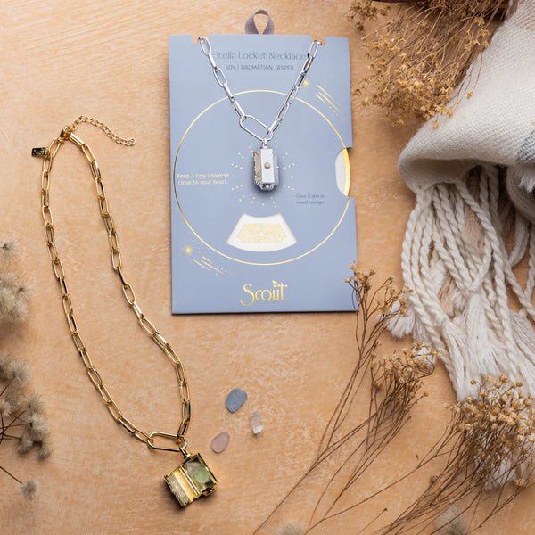 Stella Locket Necklace - Positive Energy/Pyrite/Gold