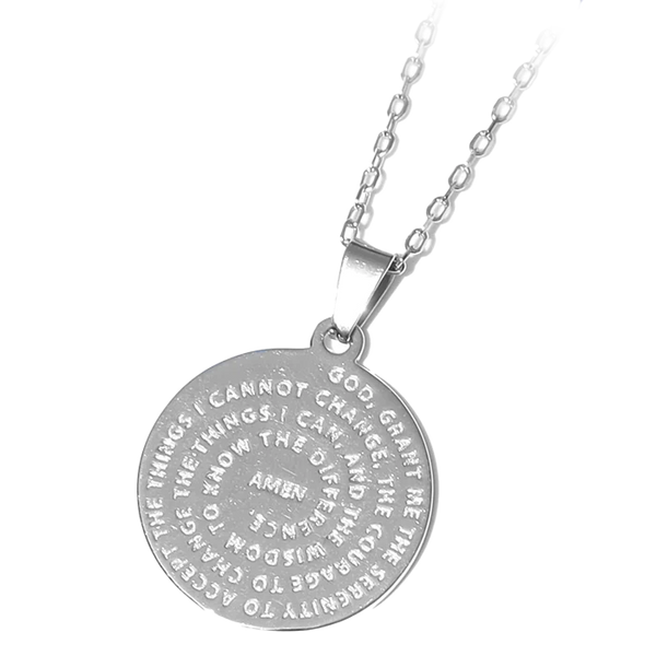 Serenity Prayer Sterling Silver Charm Necklace