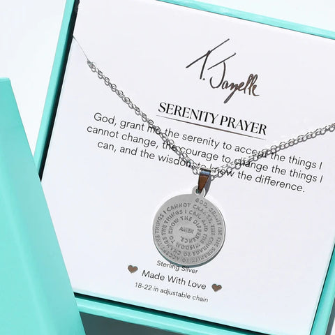 Serenity Prayer Sterling Silver Charm Necklace