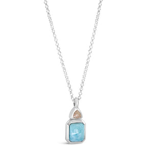 Serenity Necklace Larimar & Old Silver Beach Sand