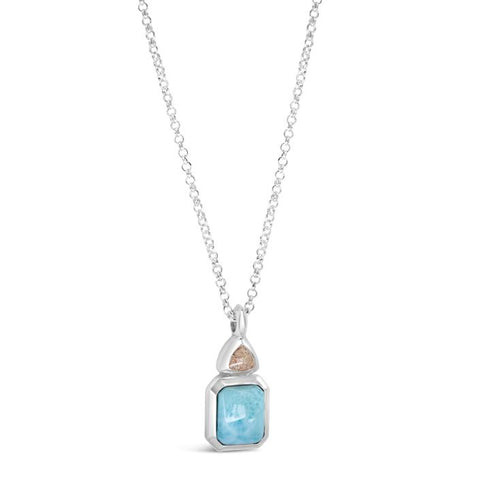 Serenity Necklace Larimar & Old Silver Beach Sand