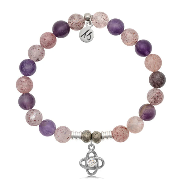 Stone Bracelet with Stronger Together Sterling Silver Charm