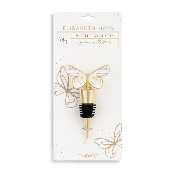 Cream & Gold Butterfly Bottle Stopper