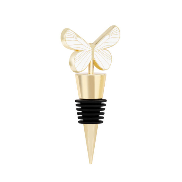 Cream & Gold Butterfly Bottle Stopper