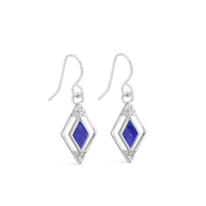 Vivienne Earrings Blue Sea Glass by Camille Kostek