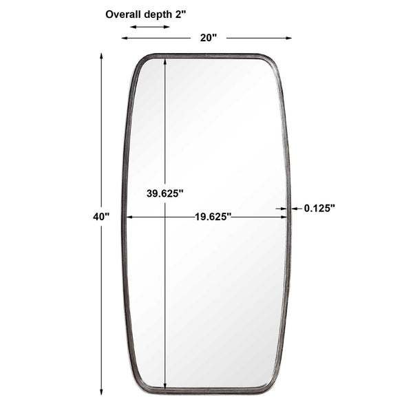 Rounded Corner Rectangle Mirror 20x40