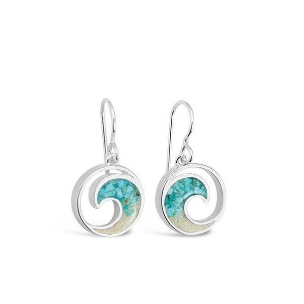 Wave Drop Earrings Turquoise Gradient Beachcomber