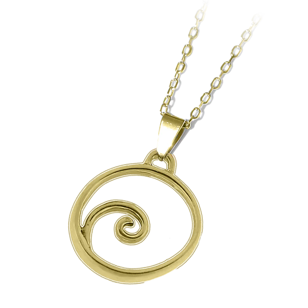 Wave Gold Charm Necklace