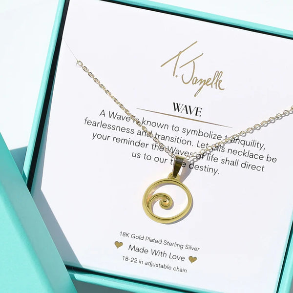 Wave Gold Charm Necklace