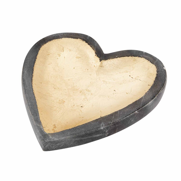 Gray Heart Marble Trinket Dish 5x5