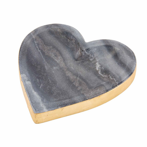 Gold Edge Heart Marble Trinket Dish 5x5