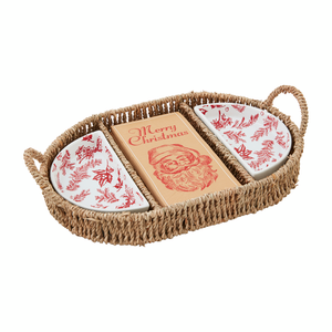 Toile Serving Napkin Dish Tray Set