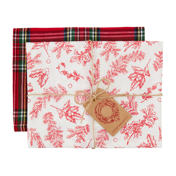 Holly Toile Hand Towel Set