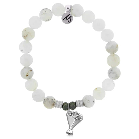 Stone Bracelet with Thinking of You Sterling Silver Charm