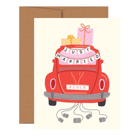 Just Married Wedding Greeting Card