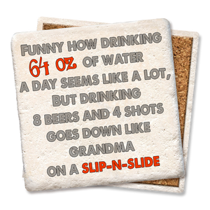 Coaster Funny how drinking 64oz Drink Coaster