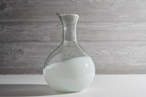 Handblown Glass Carafe - White Base