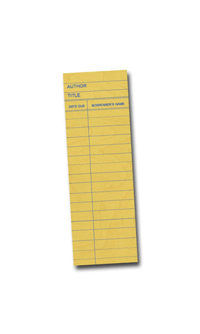Yellow Library Card Bookmark