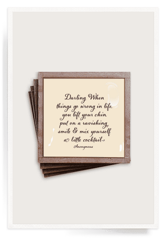 Darling When Things Go Wrong Copper & Glass Coasters, Set of 4