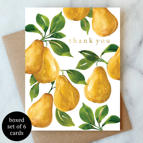 Pear Thank You Card - Box Set of 6