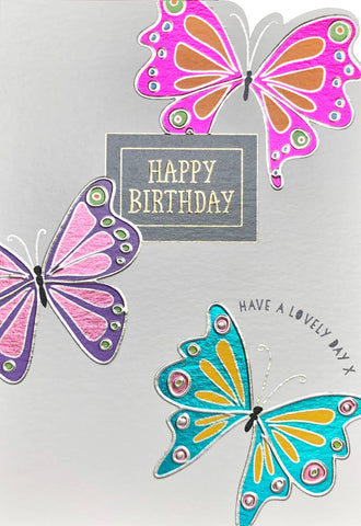 Foiled Greeting Cards Birthday Butterflies