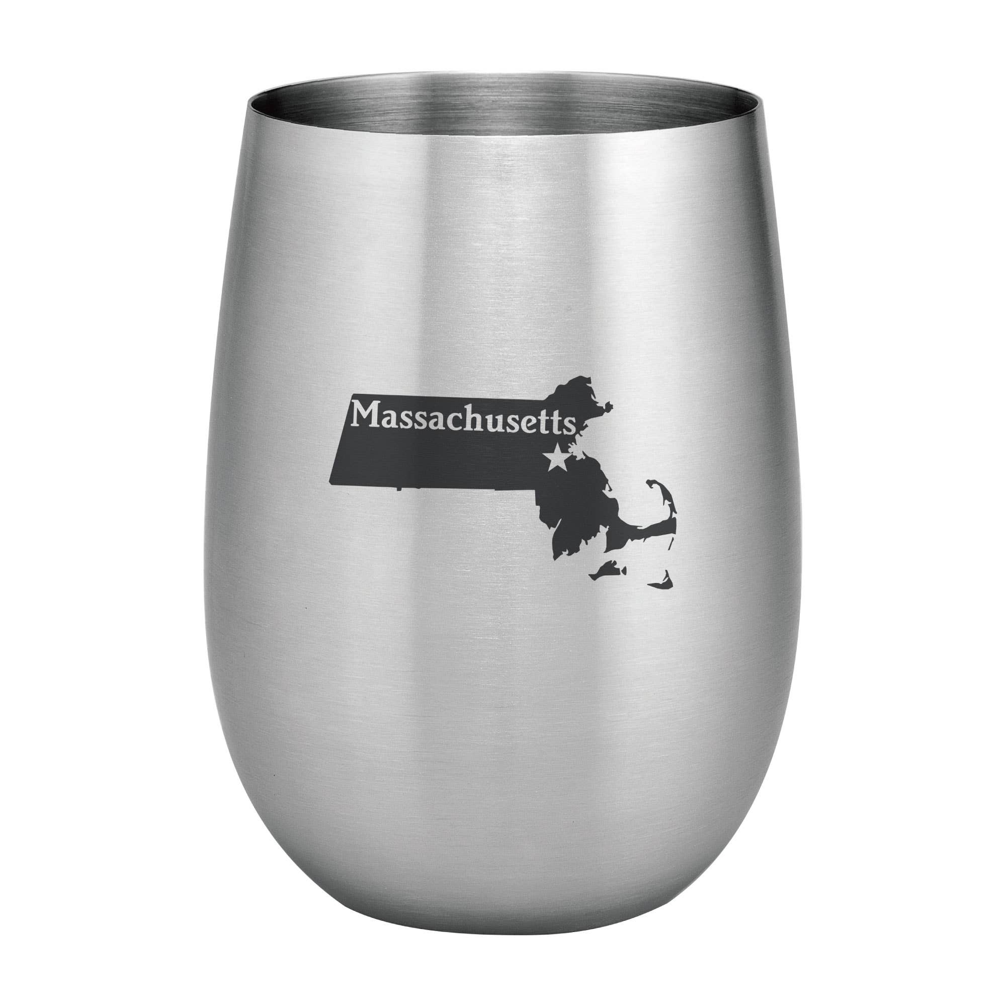 Massachusetts 20 oz. Stainless Steel Stemless Wine Glass