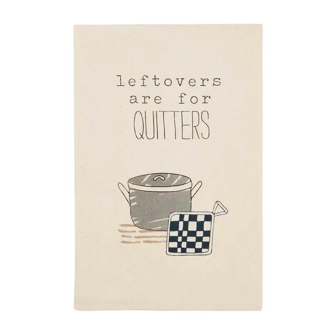 Quitters Funny Tea Towel