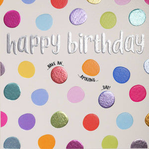 Foiled Greeting Cards Birthday Polka Dots