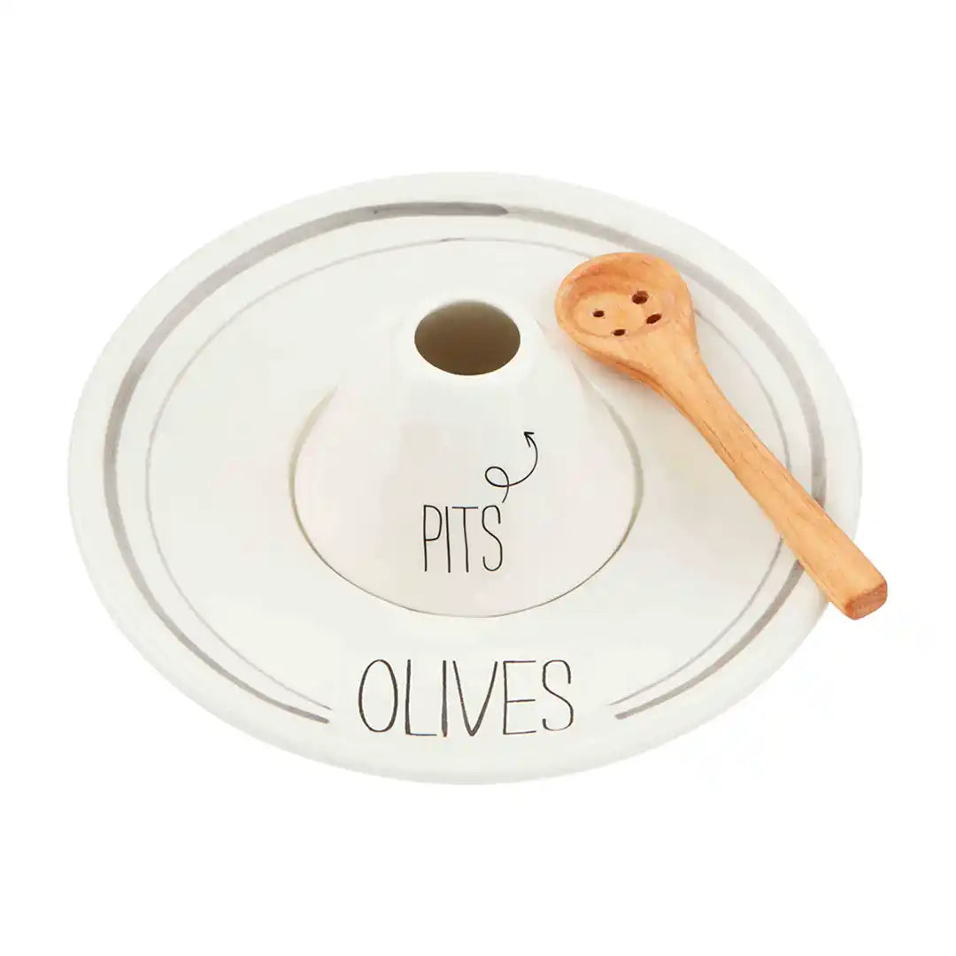 Olive Boat & Pit Set