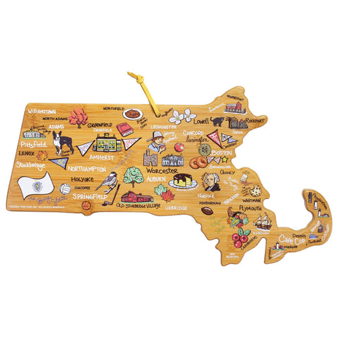 Massachusetts Cutting Board with Artwork by Fish Kiss