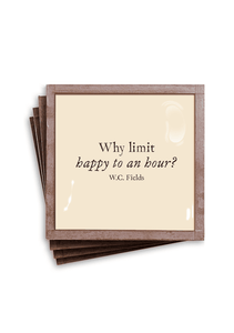 Why Limit Happy Copper & Glass Coasters, Set of 4