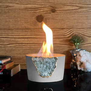 Geode Quartz Crystal Fire Bowl